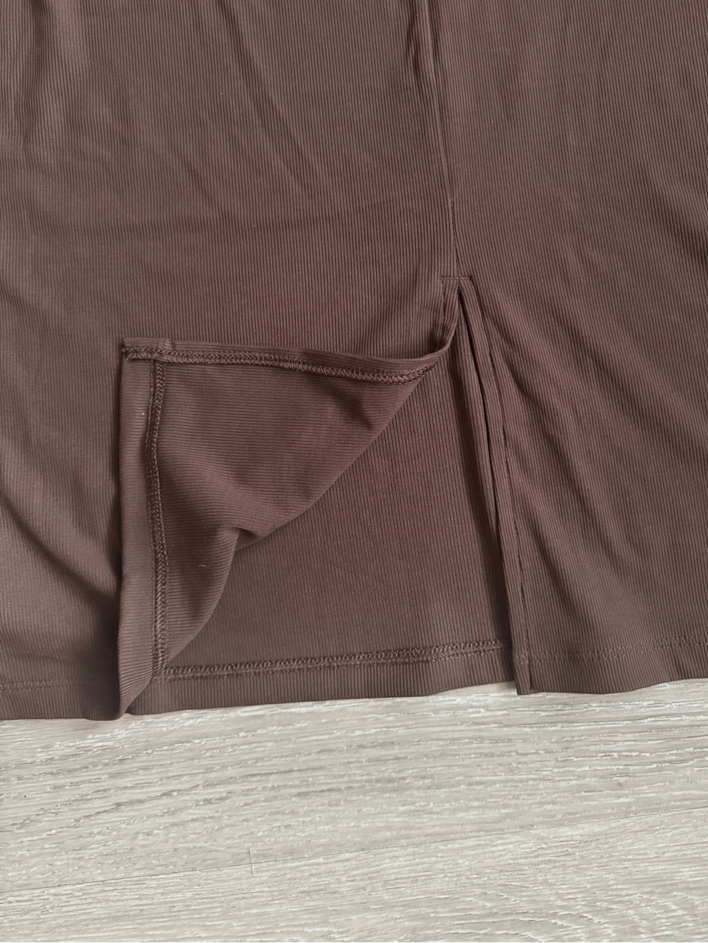 NWT Athleta Brown Signature Rib Apron Dress - Picture 4 of 6